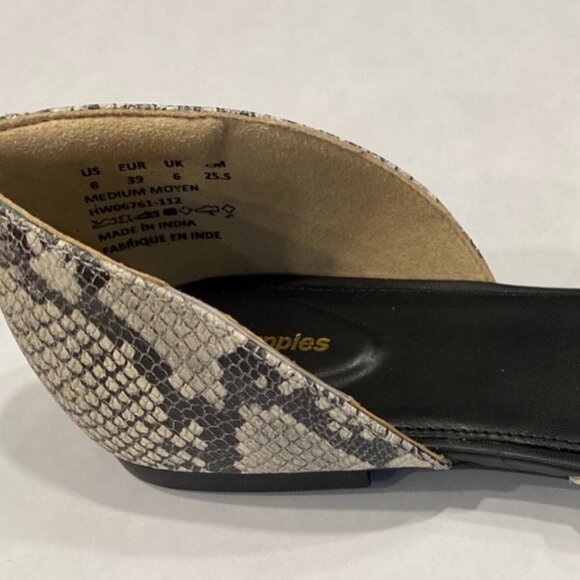 Hush Puppies White & Green Snake Print Sadie D'Orsay Flat - Women Size 8 - Picture 3 of 7